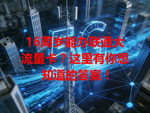 16周岁能办联通大流量卡？这里有你想知道的答案！