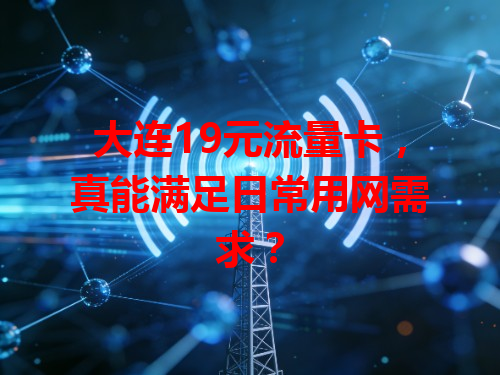 大连19元流量卡，真能满足日常用网需求？
