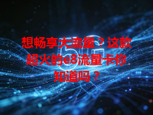 想畅享大流量？这款超火的e8流量卡你知道吗？