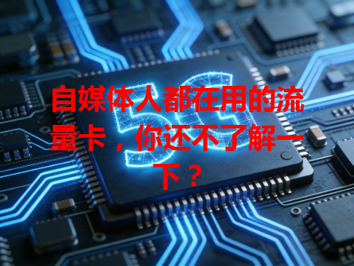 自媒体人都在用的流量卡，你还不了解一下？