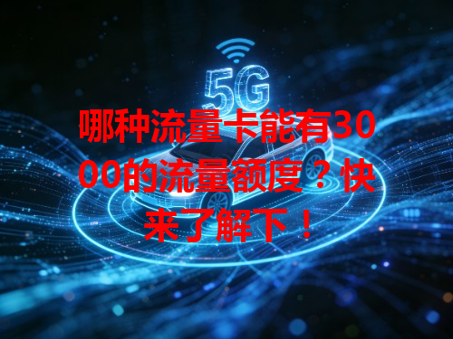 哪种流量卡能有3000的流量额度？快来了解下！