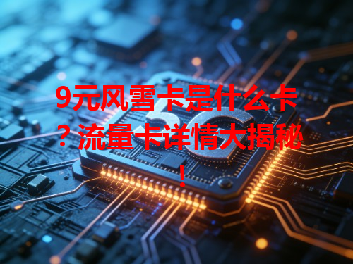 9元风雪卡是什么卡？流量卡详情大揭秘！