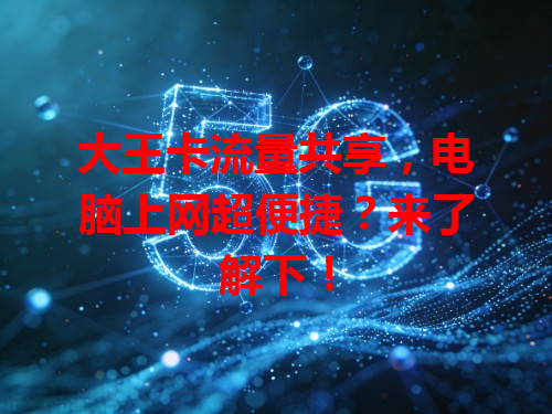 大王卡流量共享，电脑上网超便捷？来了解下！