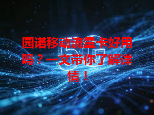 园诺移动流量卡好用吗？一文带你了解详情！