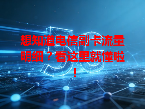 想知道电信副卡流量明细？看这里就懂啦！