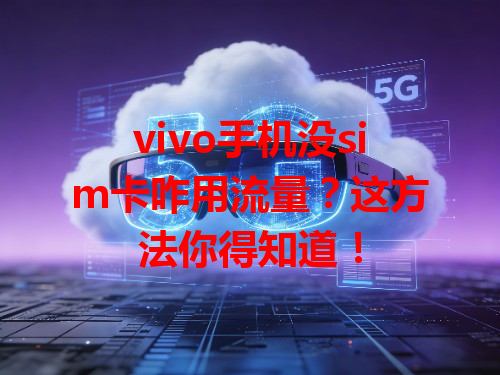 vivo手机没sim卡咋用流量？这方法你得知道！