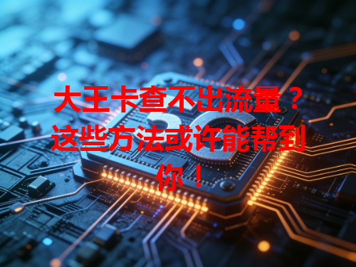 大王卡查不出流量？这些方法或许能帮到你！