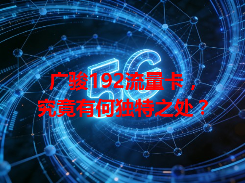 广骏192流量卡，究竟有何独特之处？