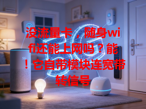 没流量卡，随身wifi还能上网吗？能！它自带模块连宽带转信号