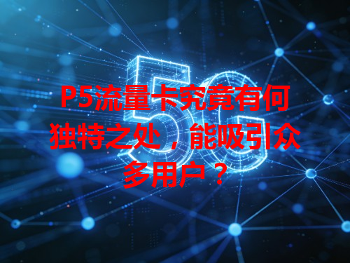 P5流量卡究竟有何独特之处，能吸引众多用户？