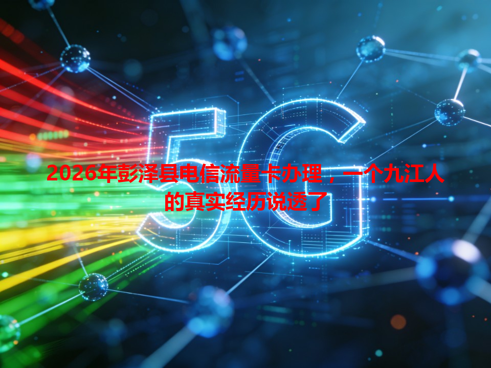 2026年彭泽县电信流量卡办理，一个九江人的真实经历说透了