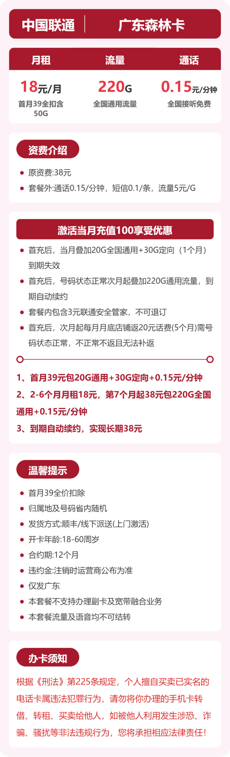 联通广东森林卡详情