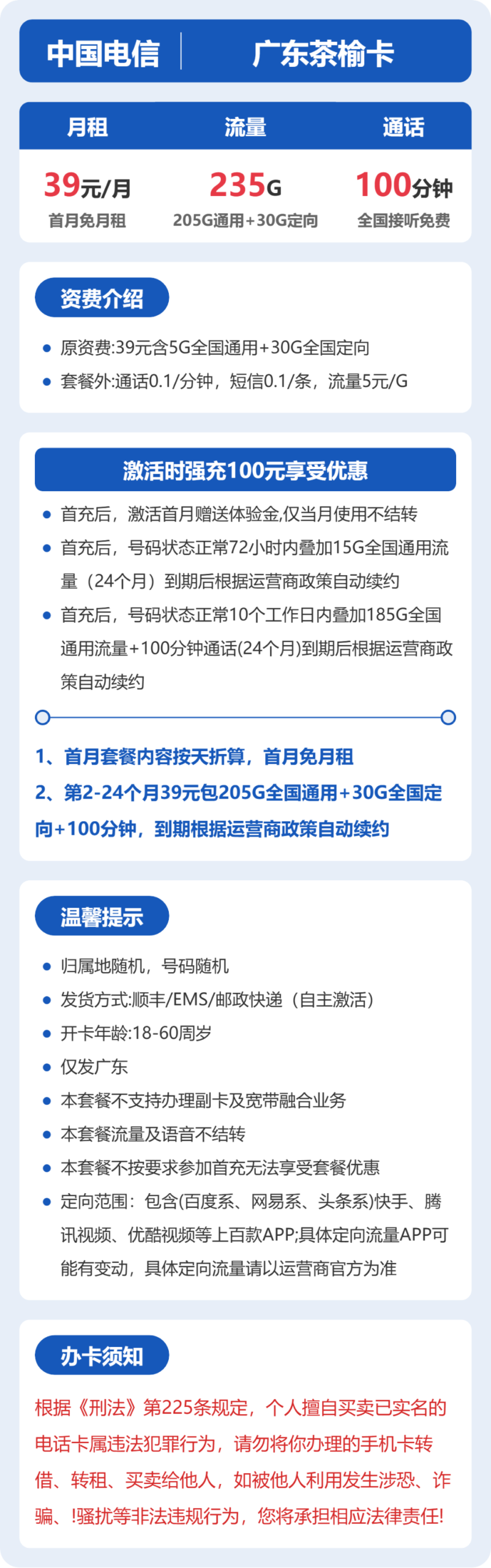 电信广东茶榆卡③详情