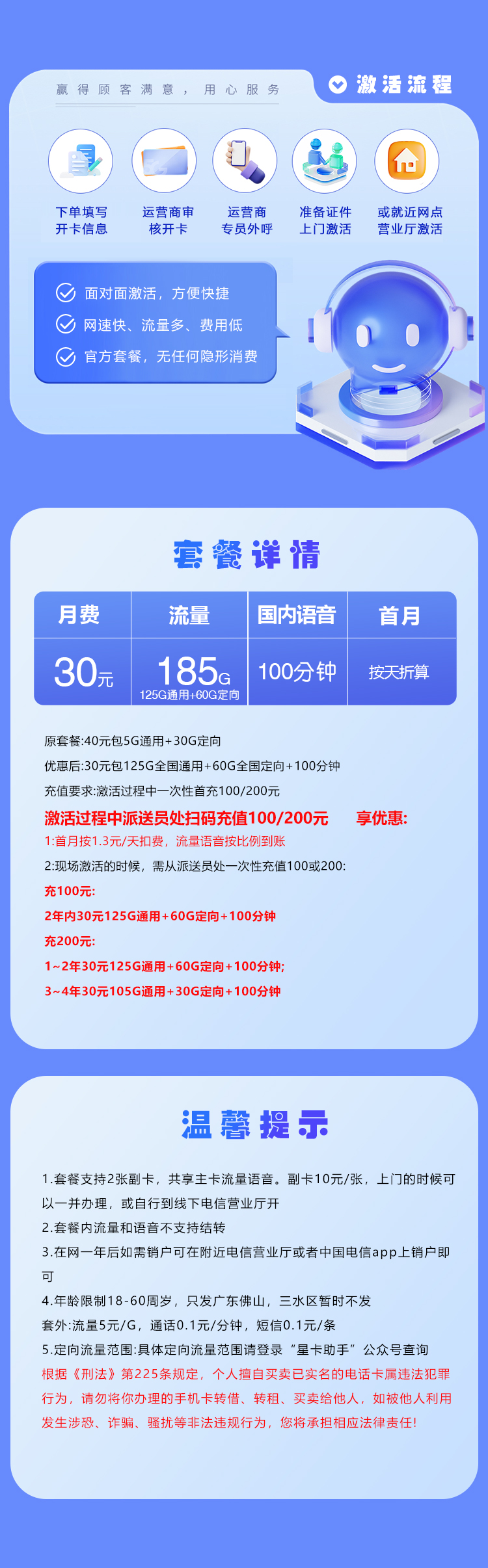 电信佛山专属卡详情