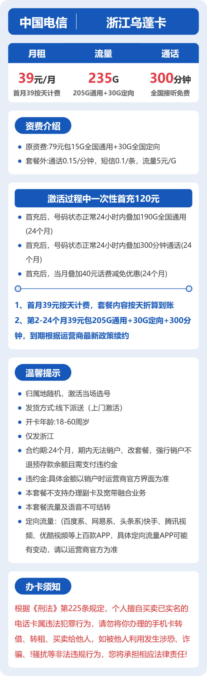 电信乌蓬卡详情