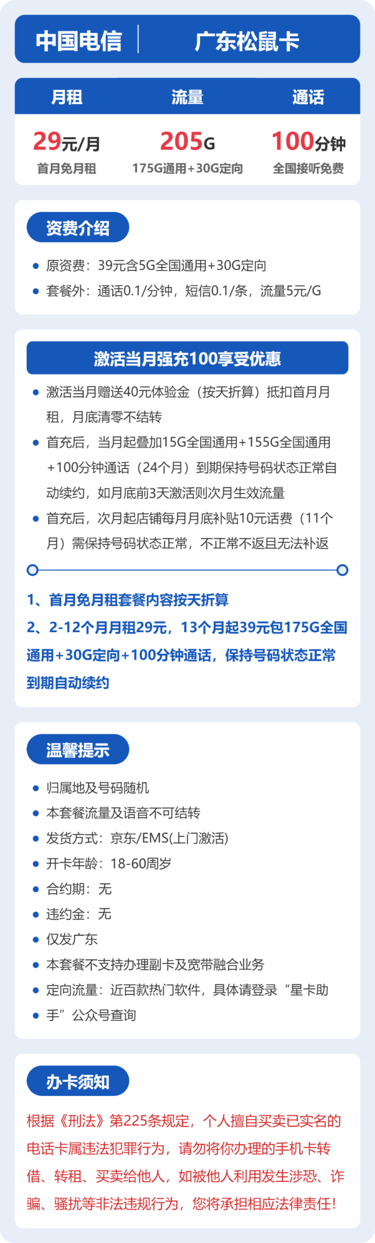 电信广东松鼠卡详情