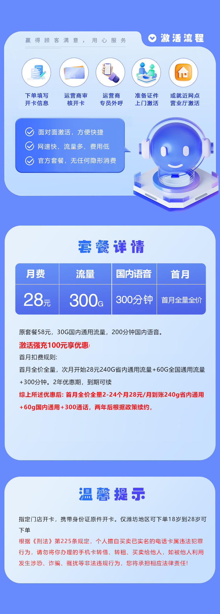 联通潍坊专属卡详情