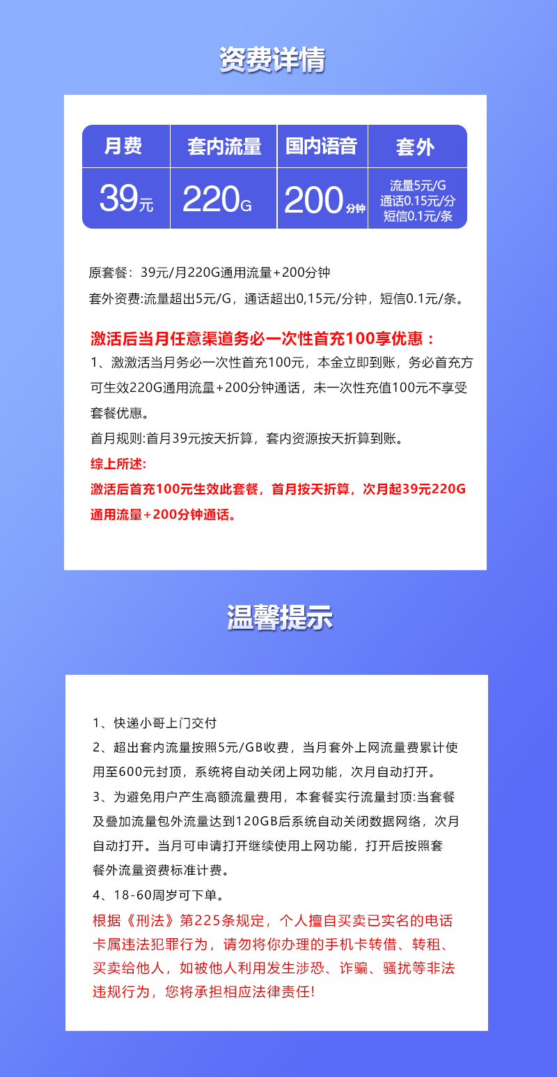 联通重庆专属卡③详情