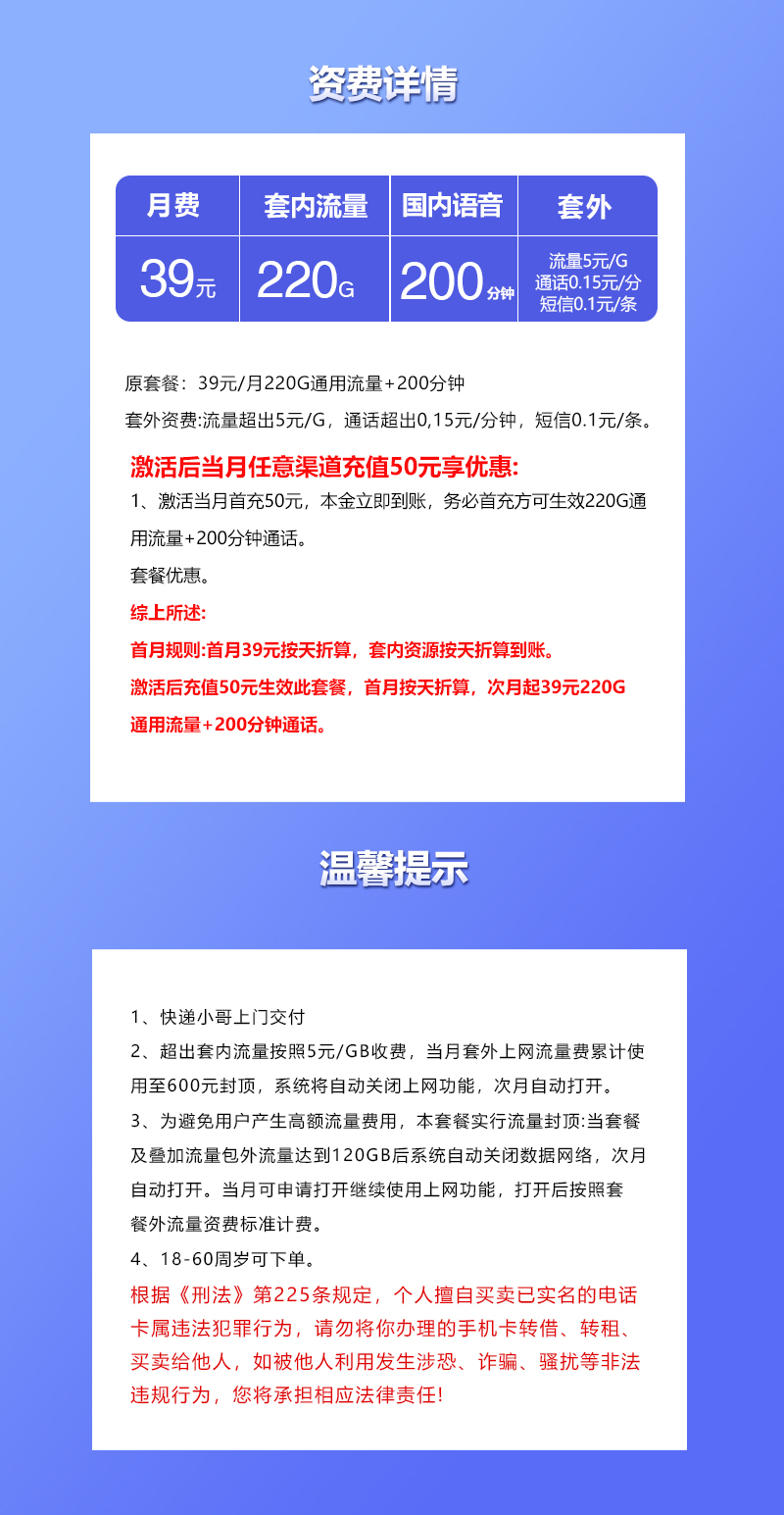 联通重庆专属卡④详情