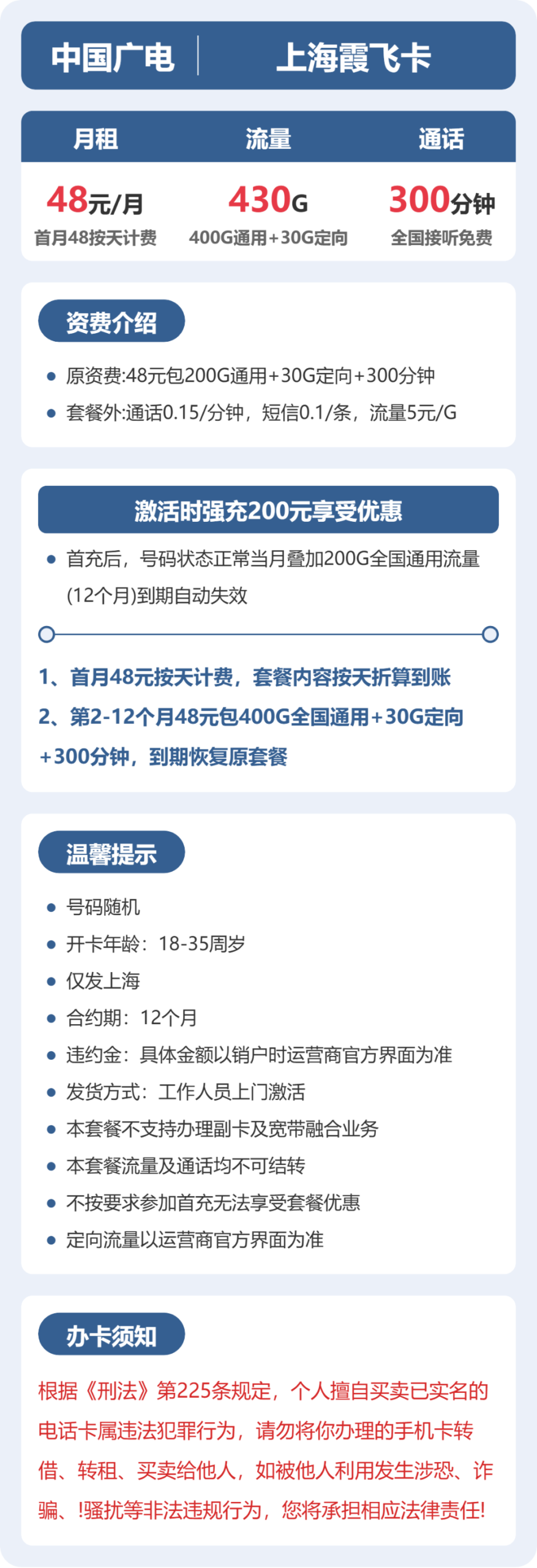 广电上海霞飞卡详情