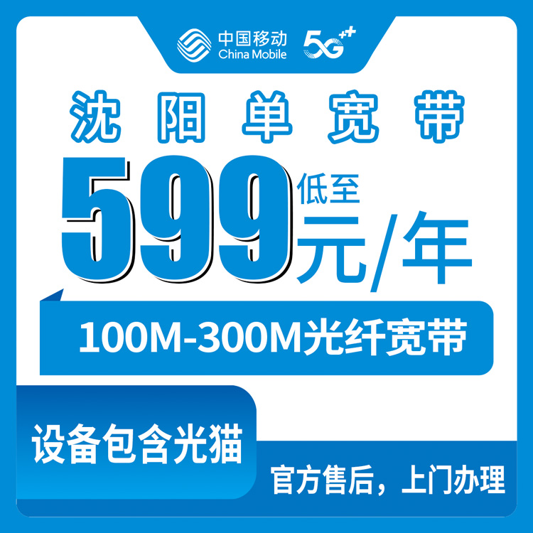 2026年8月10日辽宁沈阳法库县移动宽带怎么选？599元100M到1100元300M单宽带套餐实测分享