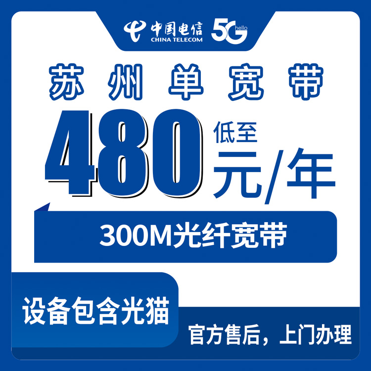 2026年10月8日江苏省苏州吴中区电信300M单宽带包年怎么选？480元和600元两档实地打听记录